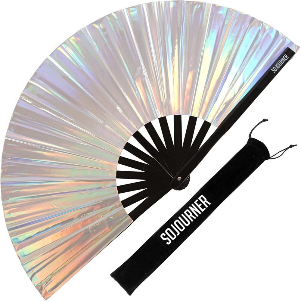 Large Folding Fan Rave Hand Fan Festival Accessories Lightweight Bamboo